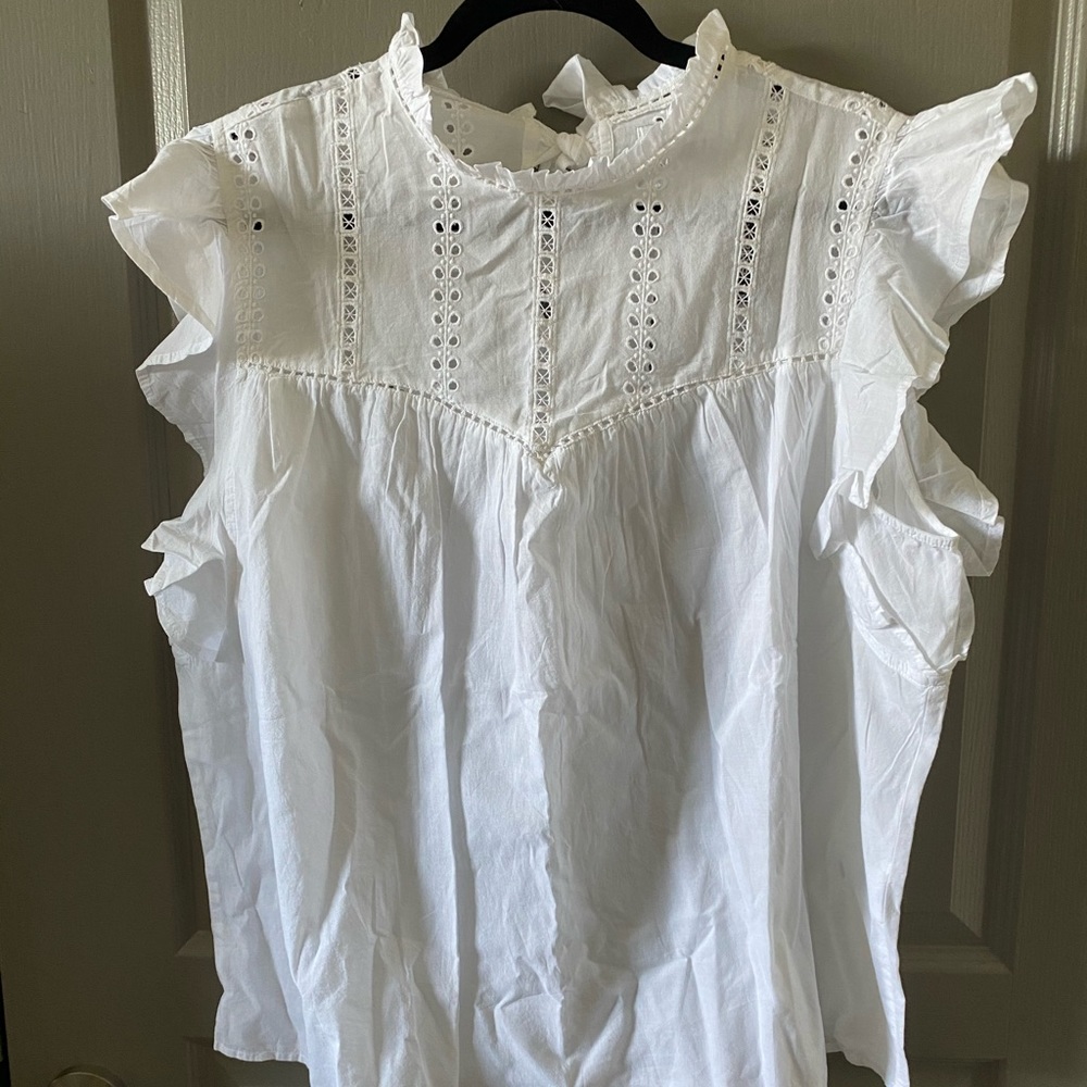 NWT white express smock style top XL